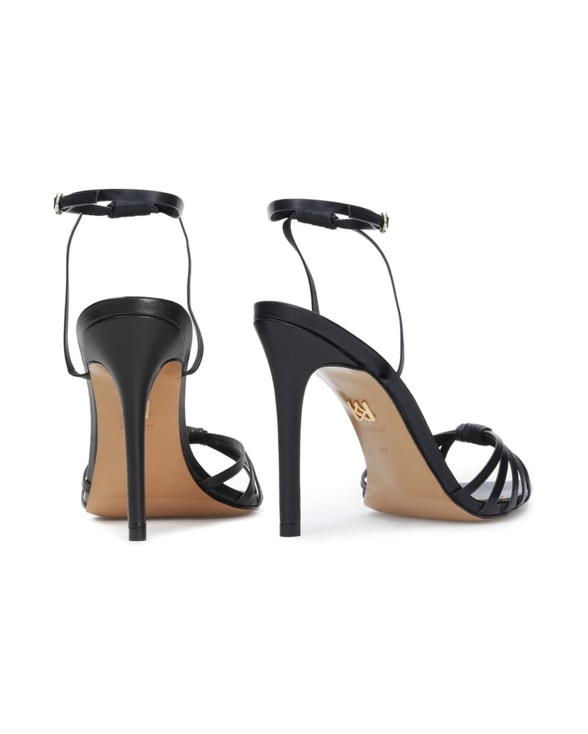 Kazar-Schwarze-Ledersandalen-mit-schlankem-Absatz-schwarz