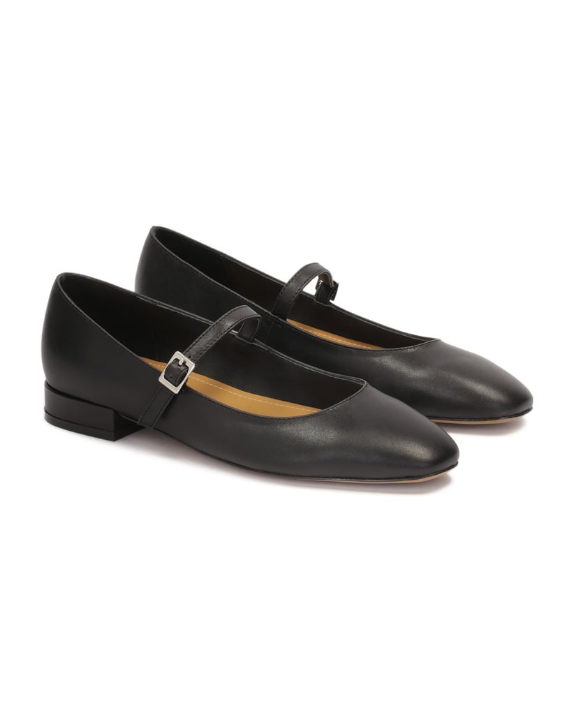 Kazar-Schwarze-flache-Ballerinas-mit-Absatz-und-Riemenverschluss-schwarz