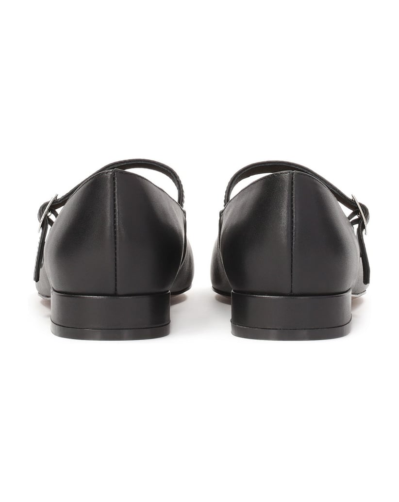 Kazar-Schwarze-flache-Ballerinas-mit-Absatz-und-Riemenverschluss-schwarz