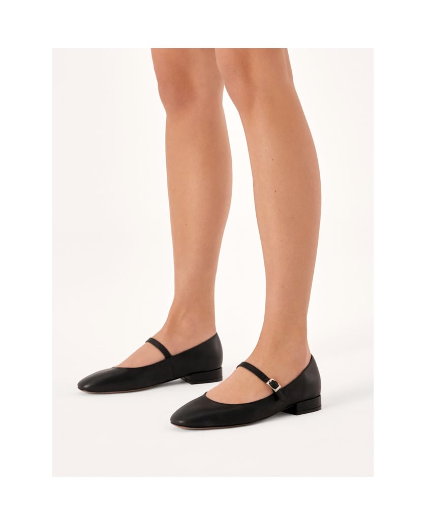 Kazar-Schwarze-flache-Ballerinas-mit-Absatz-und-Riemenverschluss-schwarz