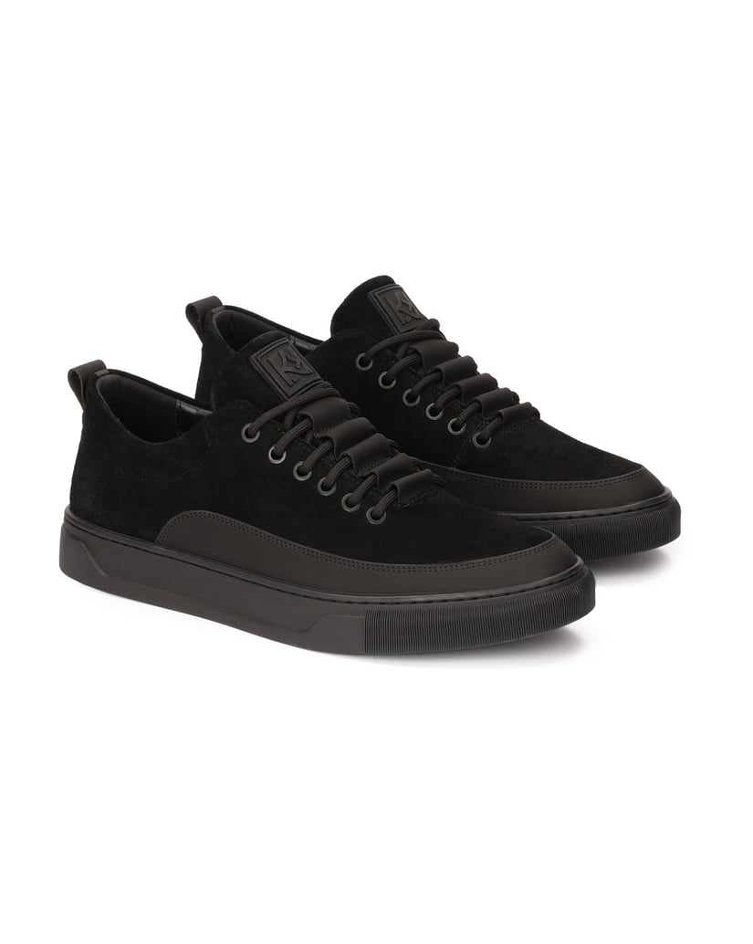 Kazar-Herren-Sneaker-aus-kombinierten-Materialien-schwarz