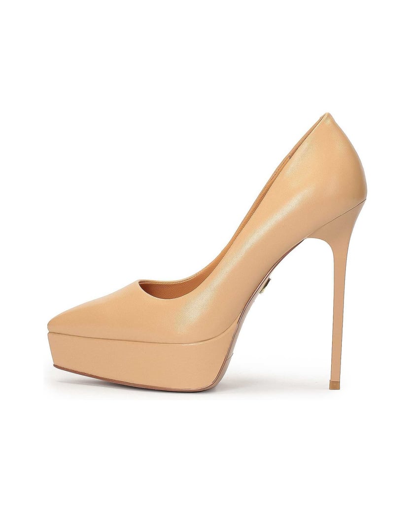 Kazar-Lederpumps-mit-hohem-Absatz-und-Plateau-beige
