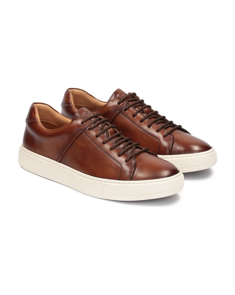 Kazar-Braune-Herren-Turnschuhe-mit-weißer-Sohle-braun