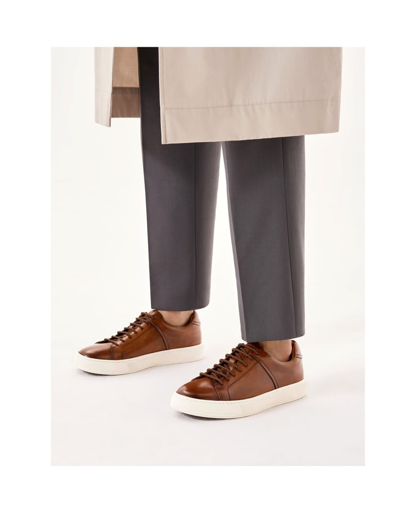 Kazar-Braune-Herren-Turnschuhe-mit-weißer-Sohle-braun