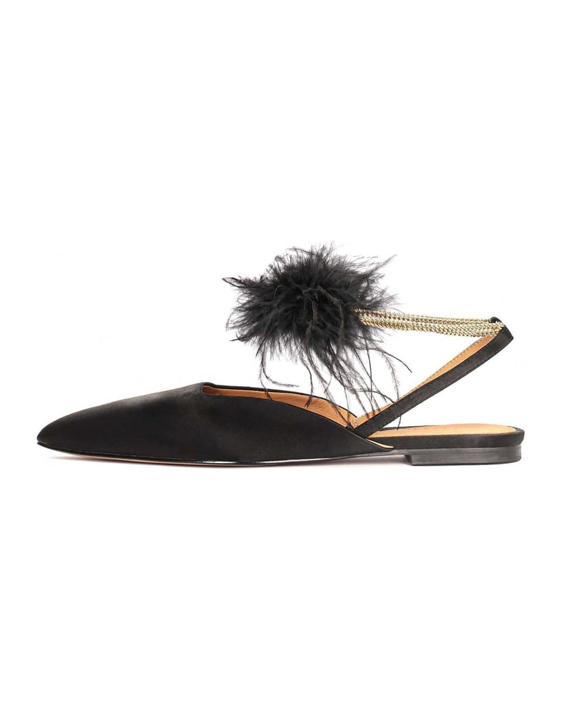 Kazar-Schwarze-flache-Ballerinas-mit-Knöchelke