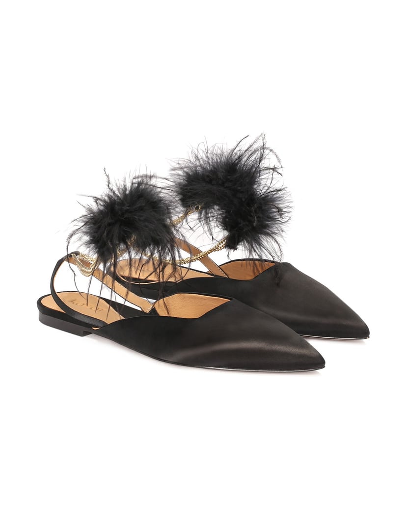 Kazar-Schwarze-flache-Ballerinas-mit-Knöchelke