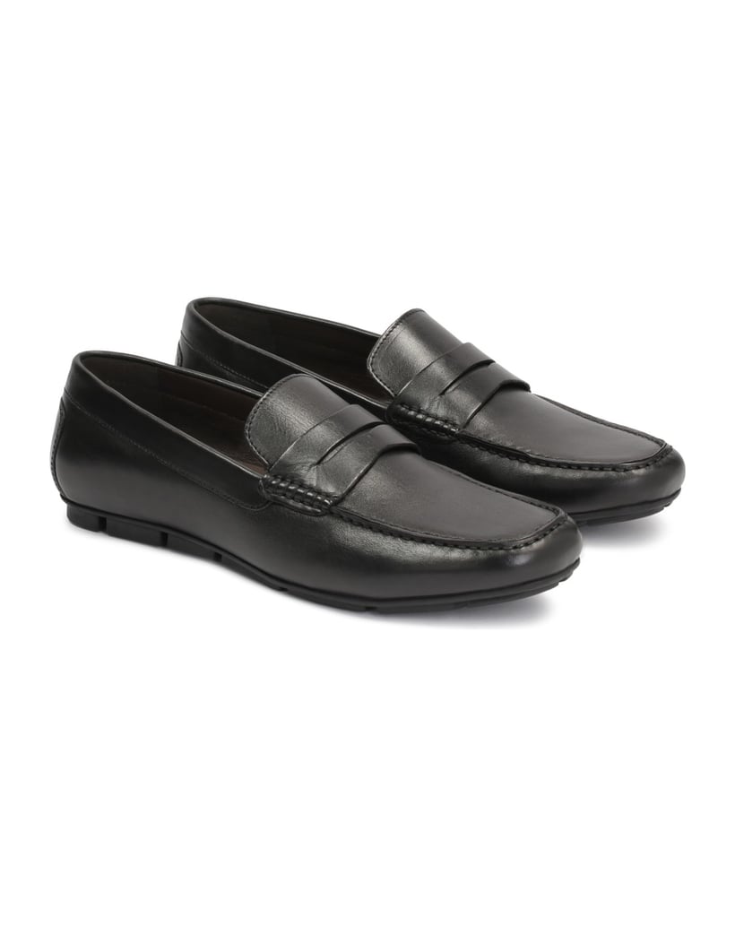 Kazar-Herren-Mokassins-aus-schwarzem-genarbtem