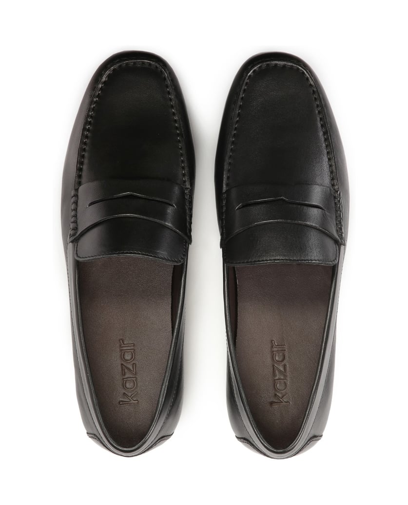 Kazar-Herren-Mokassins-aus-schwarzem-genarbtem