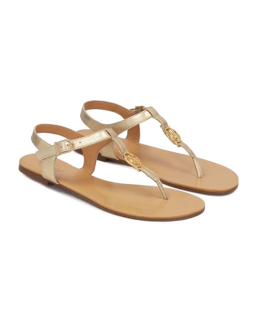 Kazar-Flache-Sandalen-aus-goldenem-Leder-gold