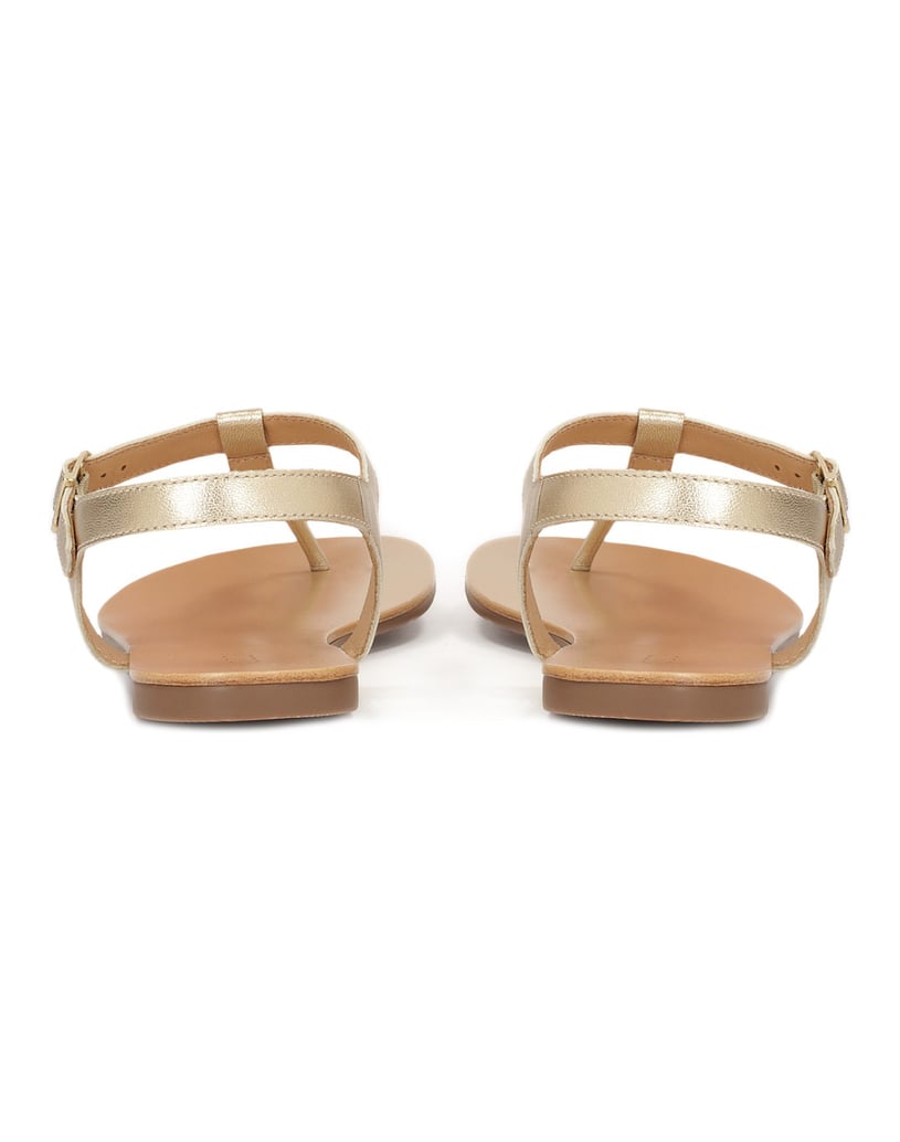 Kazar-Flache-Sandalen-aus-goldenem-Leder-gold