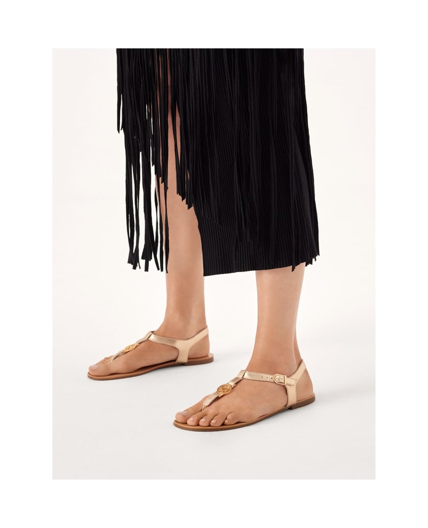 Kazar-Flache-Sandalen-aus-goldenem-Leder-gold