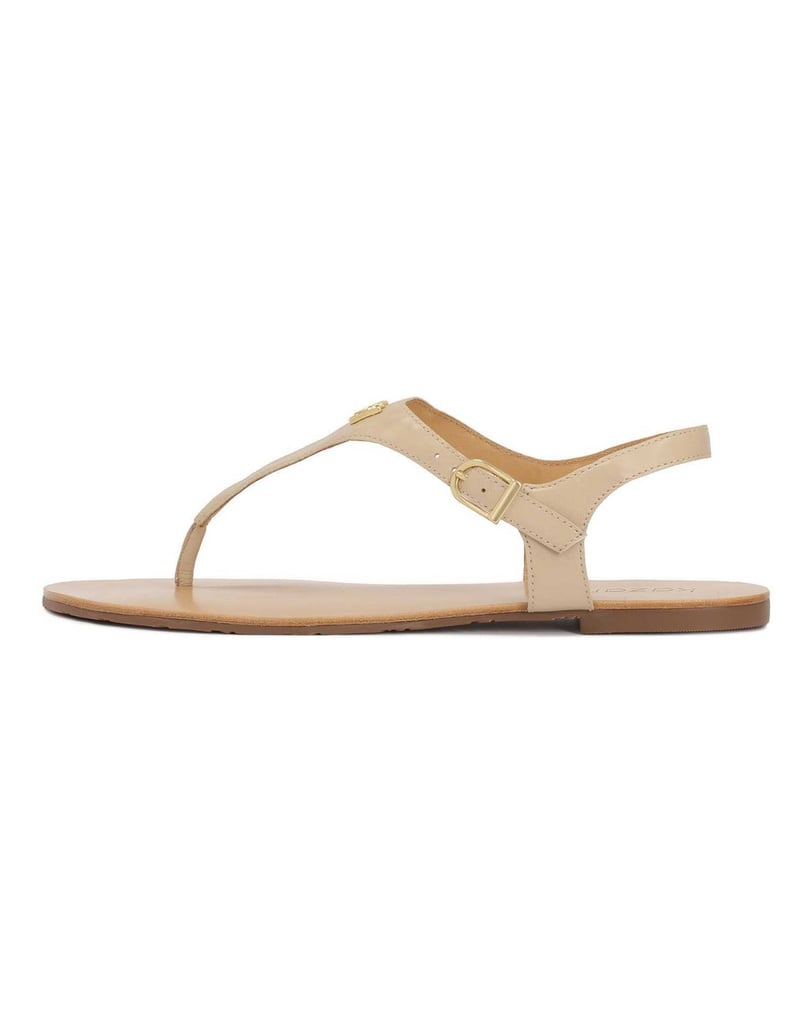 Kazar-Flache-Sandalen-mit-einem-Riemen-zwischen-den-Zehen-beige