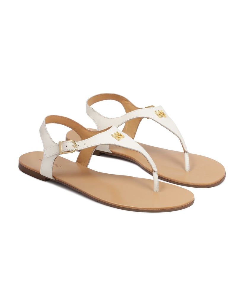 Kazar-Sandalen-aus-Leder-mit-flacher-Sohle-weiss
