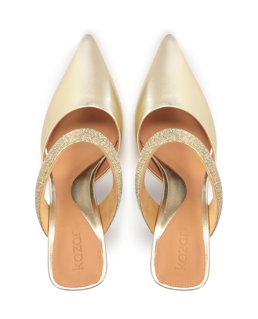 Kazar-Goldene-Lederpantoletten-mit-glänzendem