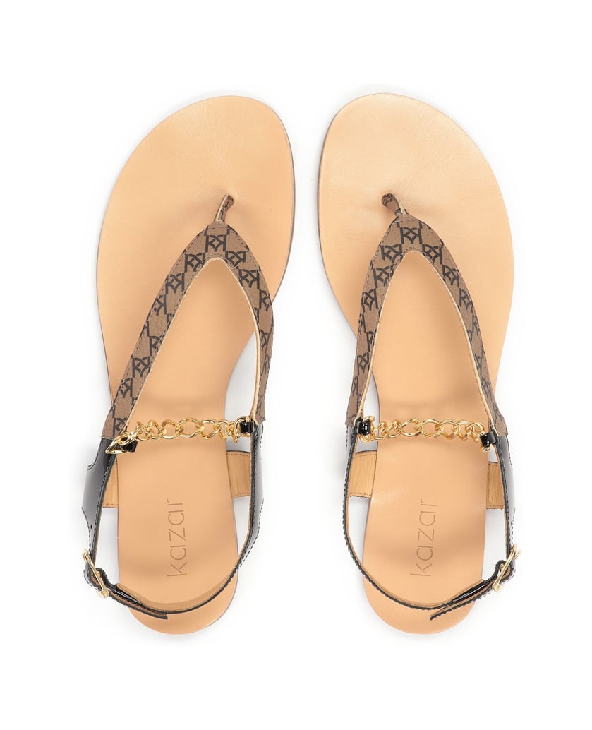 Kazar-Niedliche-Sandalen-auf-bequemen-flachen-Sohlen-schwarz