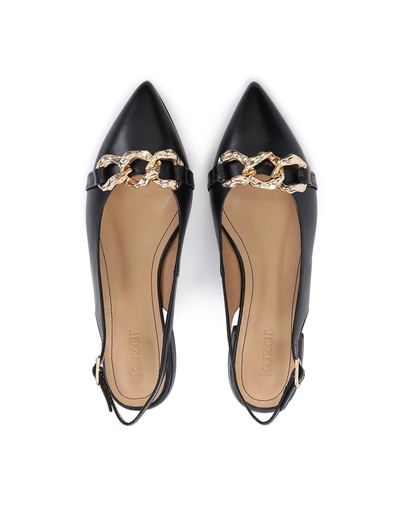 Kazar-Schwarze-Ballerinas-mit-ausgeschnittenem