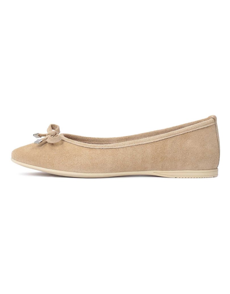 Kazar-Beige-Wildlederballerinas-mit-Schleife