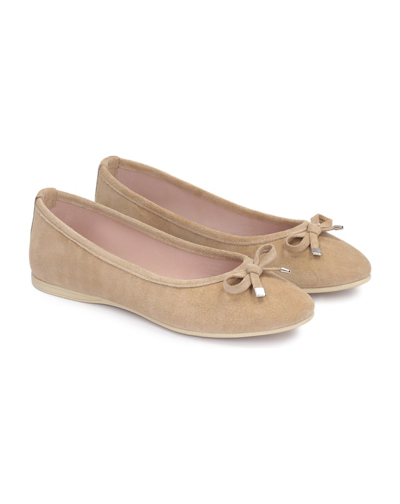 Kazar-Beige-Wildlederballerinas-mit-Schleife