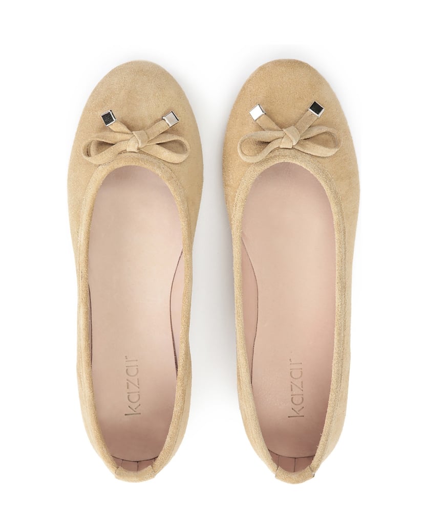Kazar-Beige-Wildlederballerinas-mit-Schleife