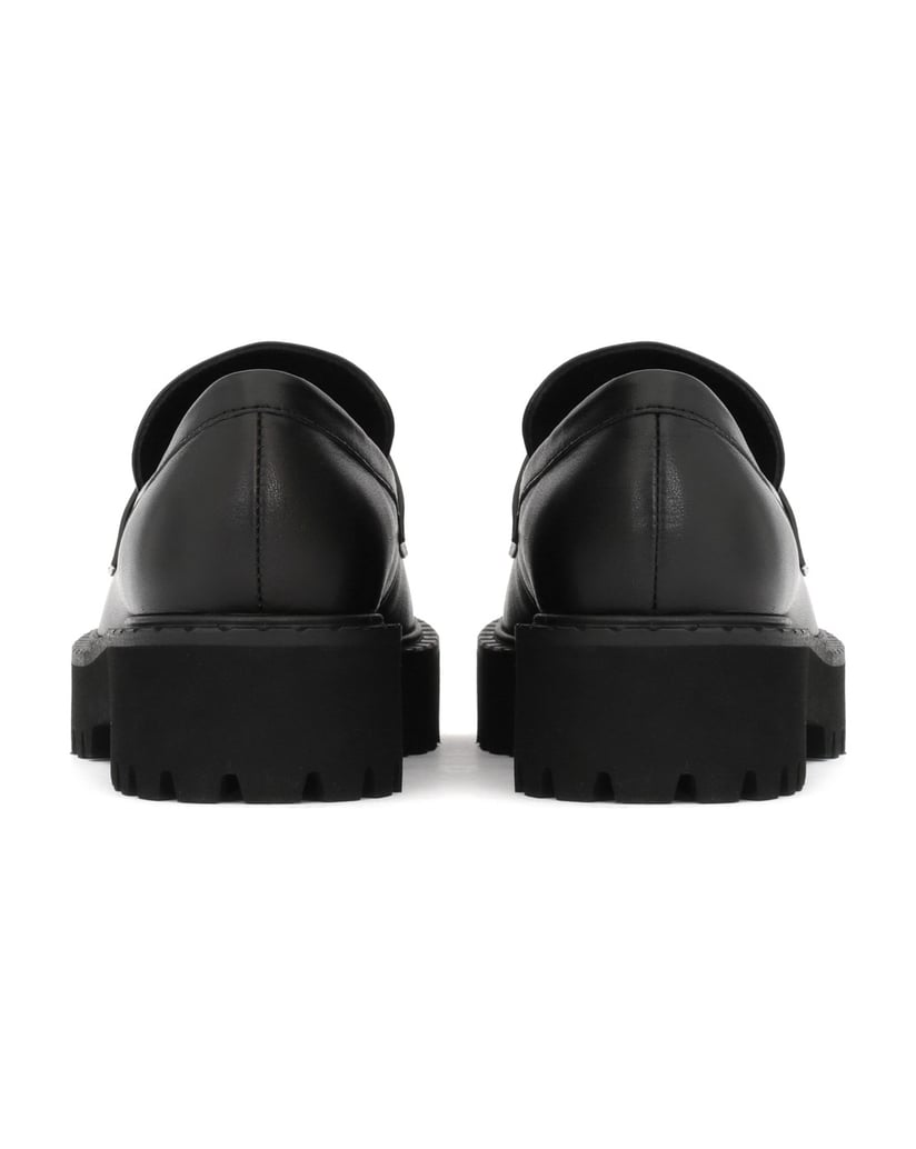 Kazar-Freizeitschuhe-aus-Leder-mit-dicker-Sohle-zum-Hineinschlüpfen-schwarz