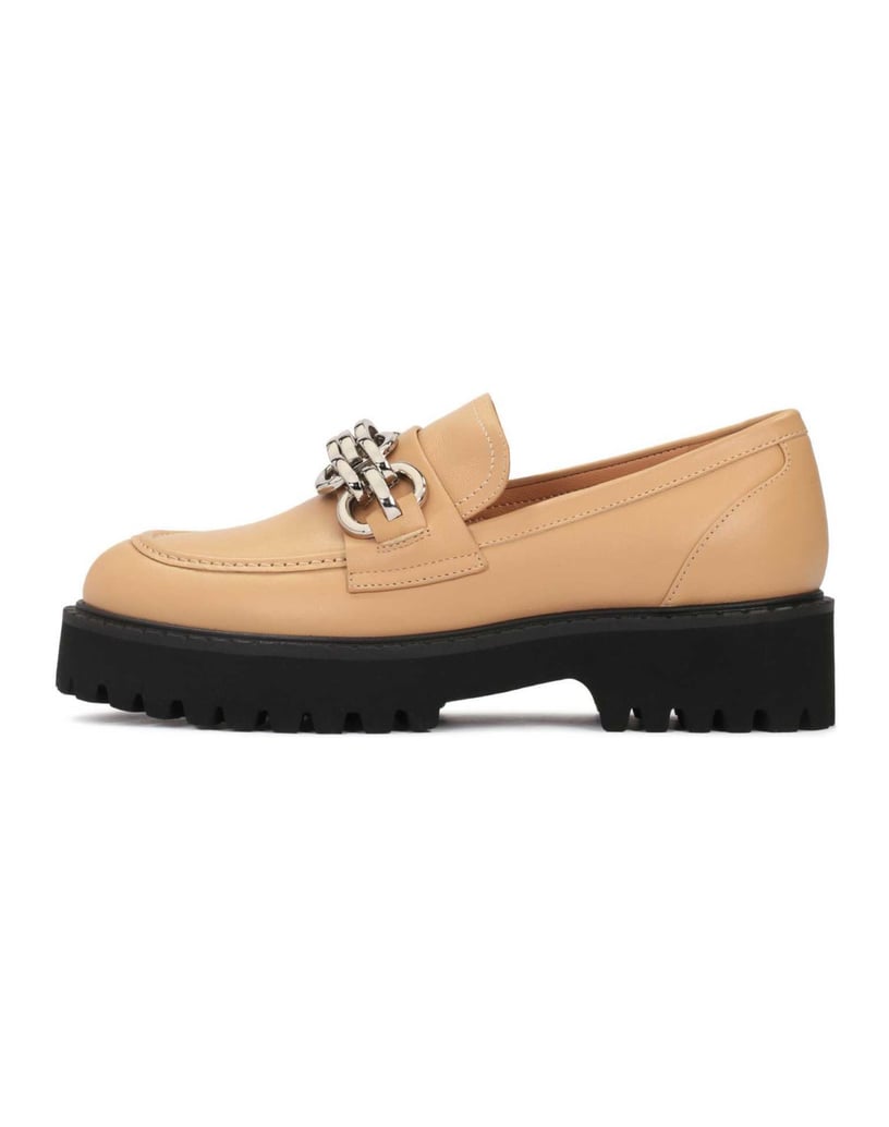 Kazar-Flache-Damenschuhe-mit-klobiger-Sohle-und-Kette-camel