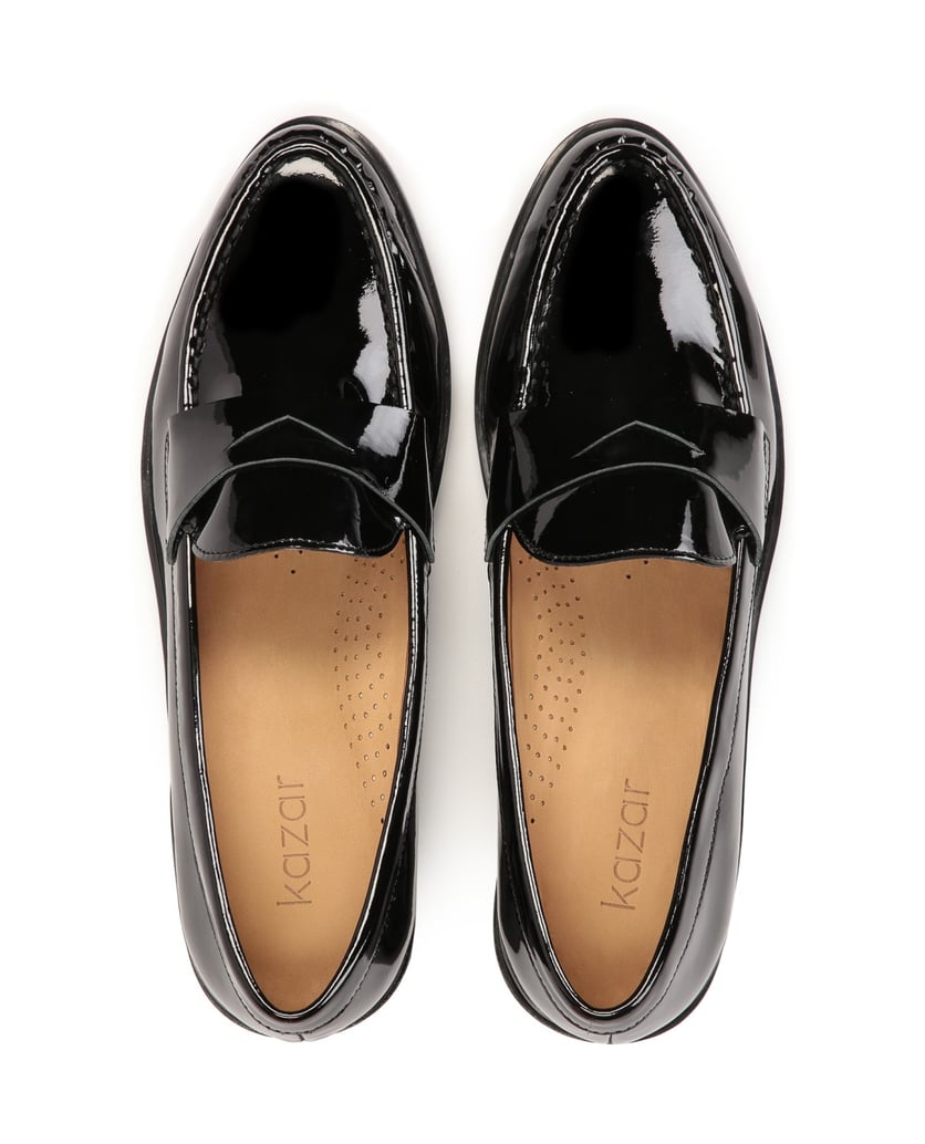 Kazar-Schwarze-Lackleder-Slipper-Schuhe-schwarz