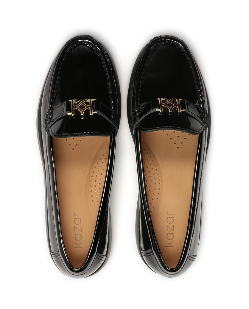 Kazar-Flache-Schuhe-aus-Lackleder-mit-erhöhter-Sohle-schwarz