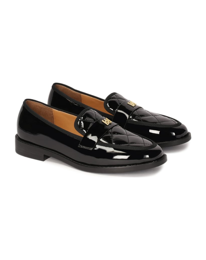 Kazar-Slipper-aus-Lackleder-mit-Steppmusterung-schwarz