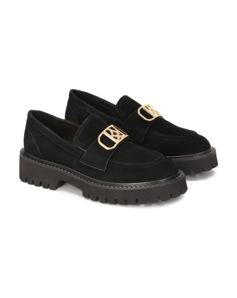 Kazar-Schwarze-Wildlederschuhe-mit-großem-Monogramm-schwarz