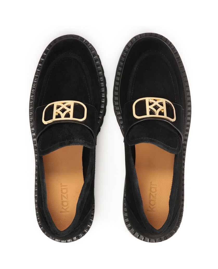 Kazar-Schwarze-Wildlederschuhe-mit-großem-Monogramm-schwarz