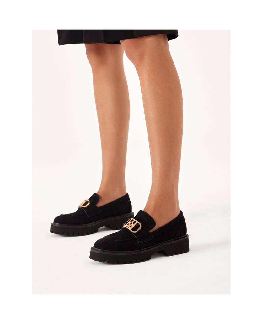Kazar-Schwarze-Wildlederschuhe-mit-großem-Monogramm-schwarz