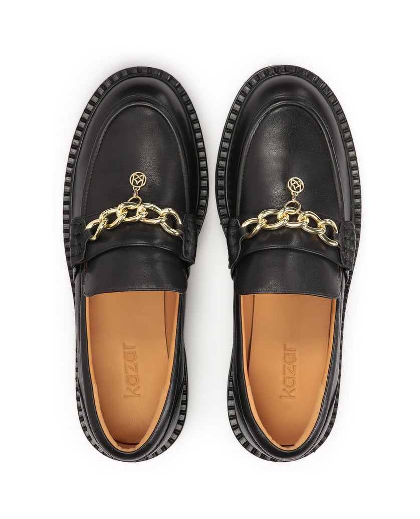 Kazar-Schwarze-Halbschuhe-zum-Schieben-mit-Anhängerkette-schwarz