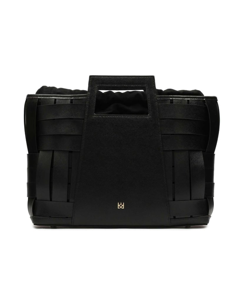 Kazar-Schwarze-Handtasche-mit-verschlungenen-L