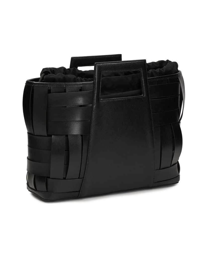 Kazar-Schwarze-Handtasche-mit-verschlungenen-L