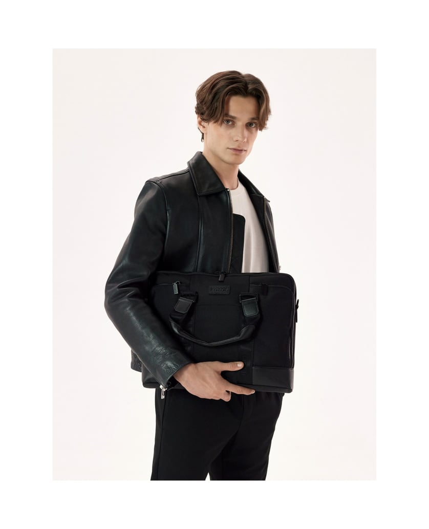 Kazar-Schwarze-urbane-Stofftasche-für-Männer