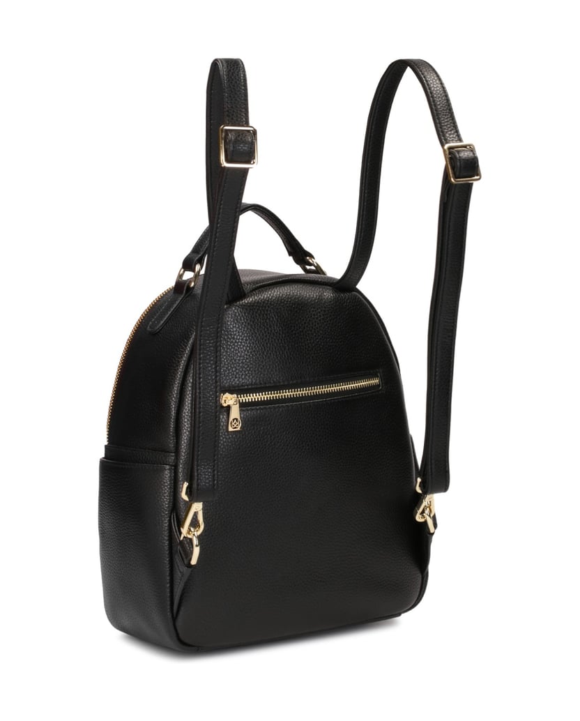 Kazar-Schwarzer-Lederrucksack-mit-geprägtem-Muster-schwarz