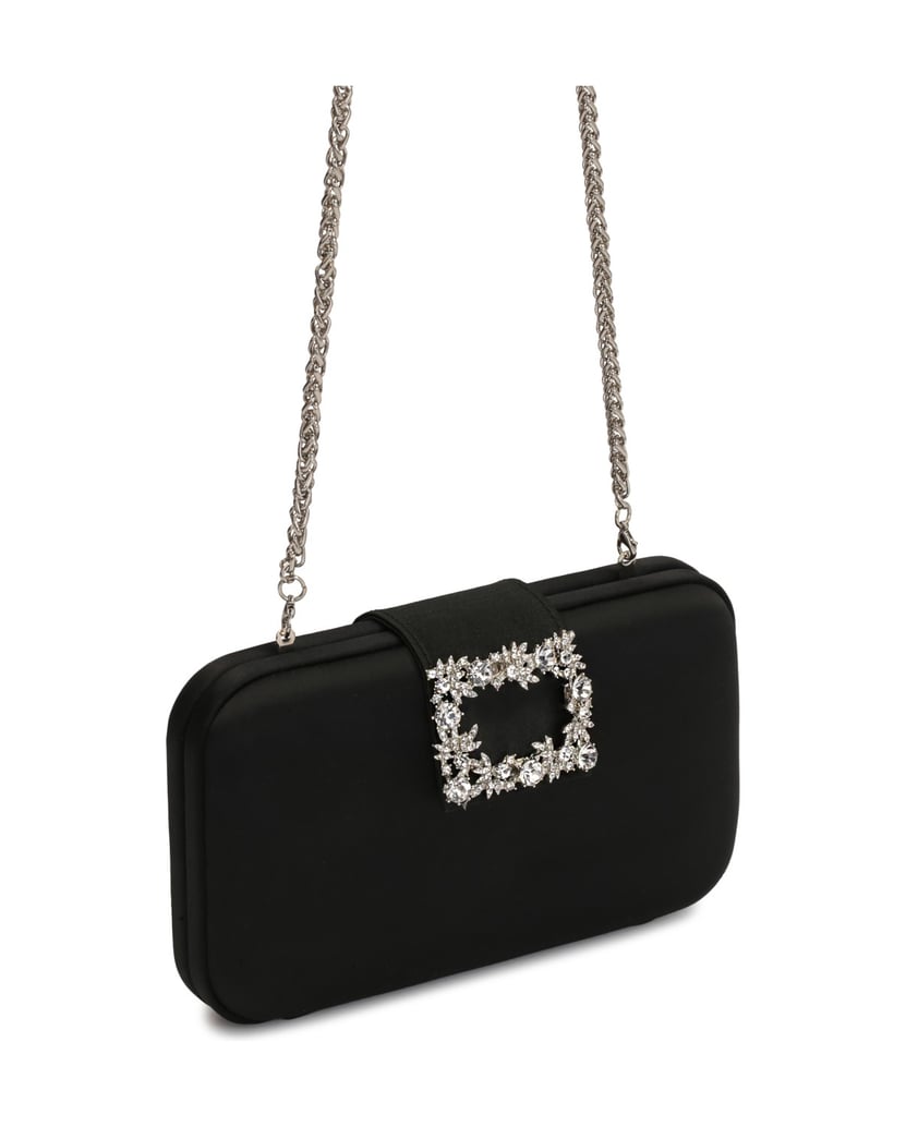Kazar-Schwarze-Abendtasche-aus-Stoff-mit-einem-Schmuckverschluss-schwarz