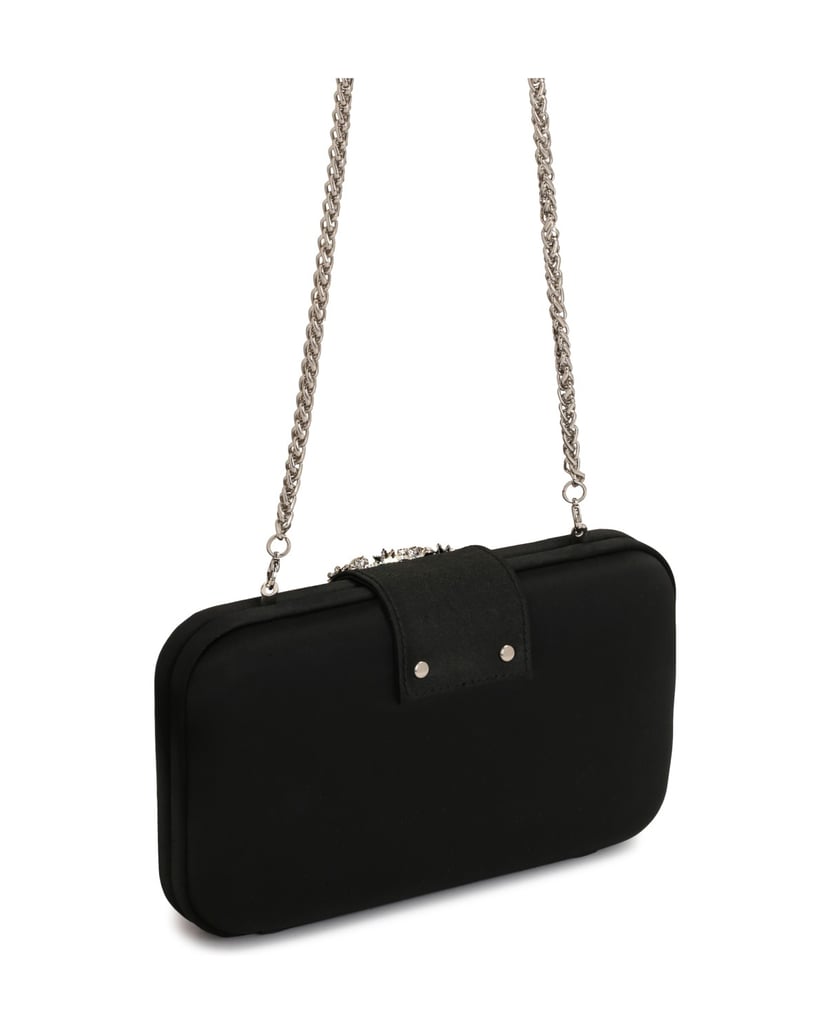Kazar-Schwarze-Abendtasche-aus-Stoff-mit-einem-Schmuckverschluss-schwarz