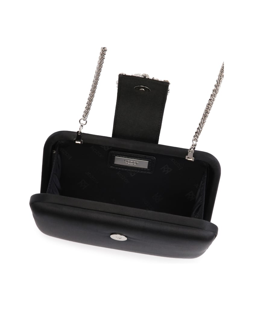 Kazar-Schwarze-Abendtasche-aus-Stoff-mit-einem-Schmuckverschluss-schwarz