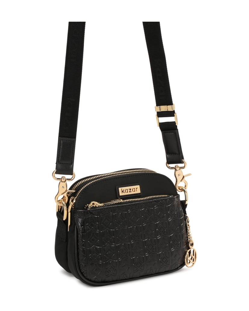 Kazar-Kleine-universelle-Umhängetasche-mit-breitem-Riemen-schwarz