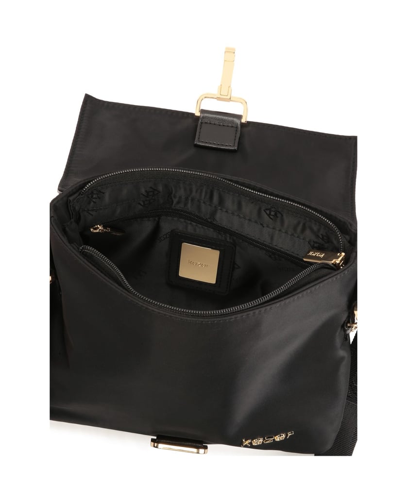 Kazar-Schwarze-Tasche-mit-Metallnieten-auf-der-Klappe-schwarz