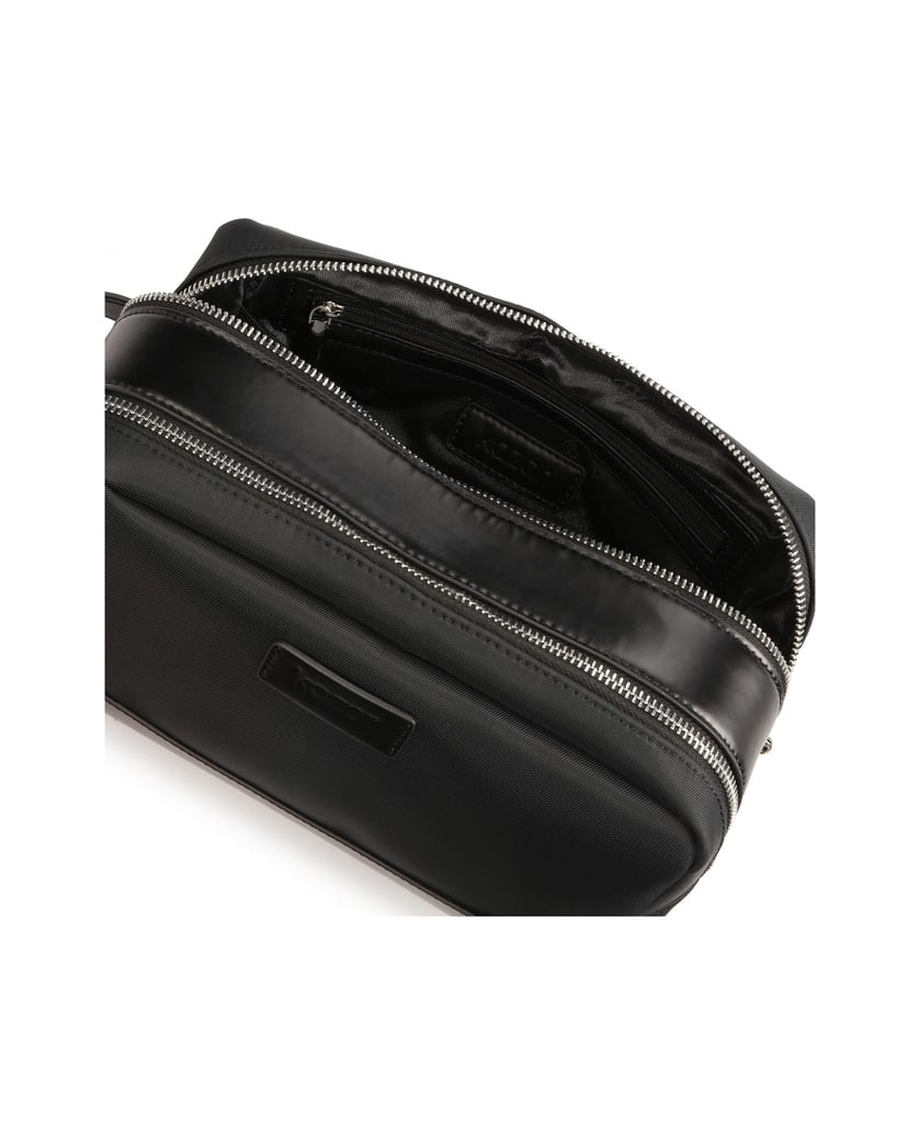 Kazar-Schwarze-Kosmetiktasche-mit-zwei-Fächern-schwarz