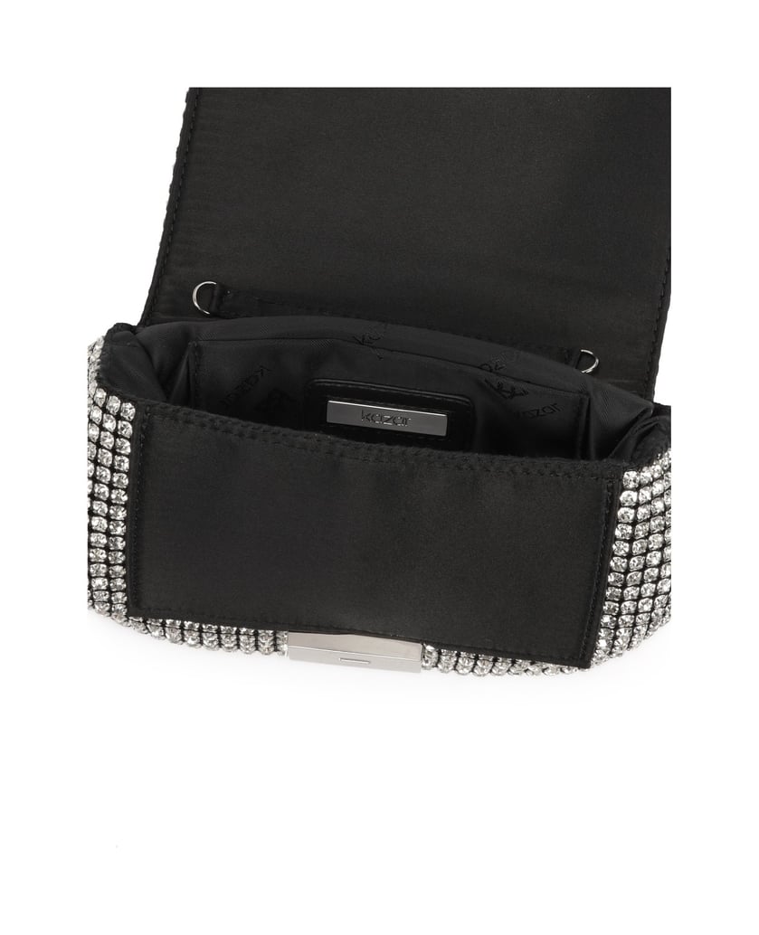 Kazar-Abendtasche-mit-Überschlag-mit-Zirkonen-verziert-schwarz