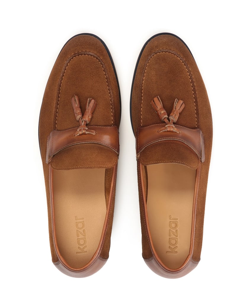 Kazar-Herren-Leder-Slipper-mit-Schnalle-braun