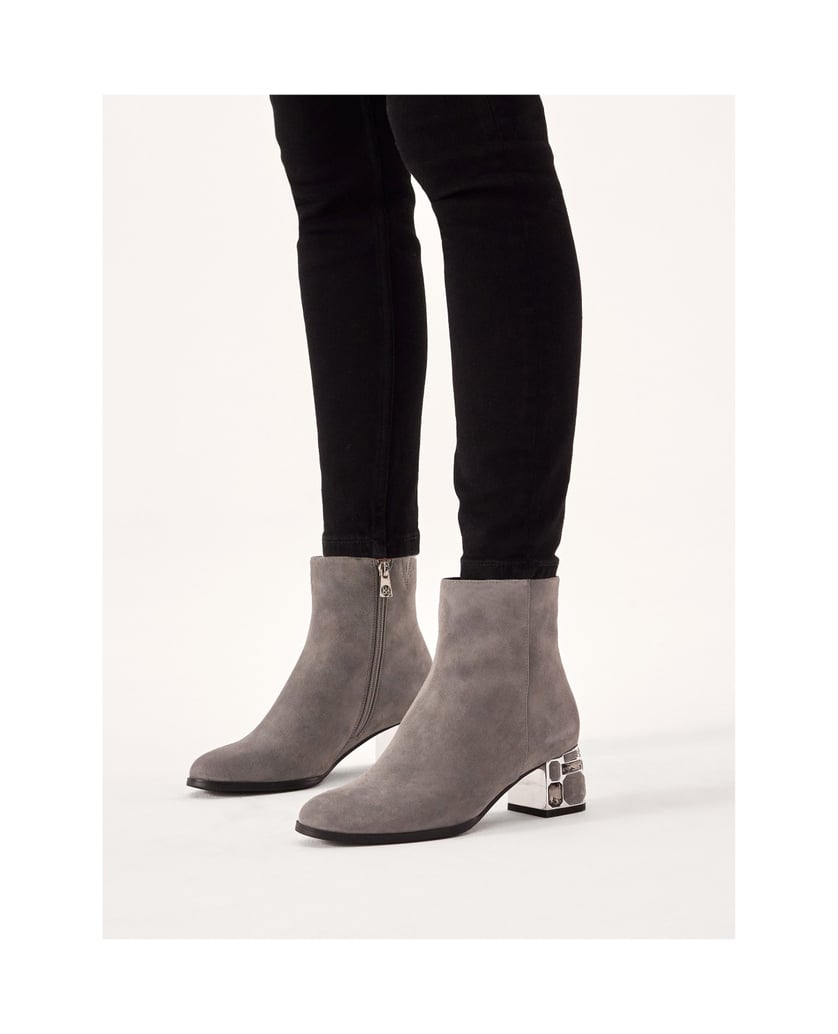 Kazar-Graue-Wildlederstiefel-mit-dekorativem-Absatz-grau