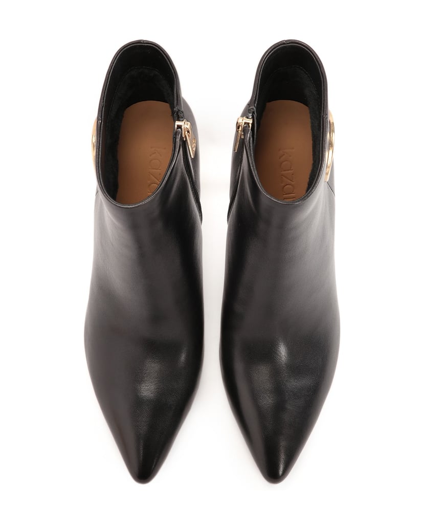 Kazar-Lederstiefel-mit-spitzen-Zehen-schwarz