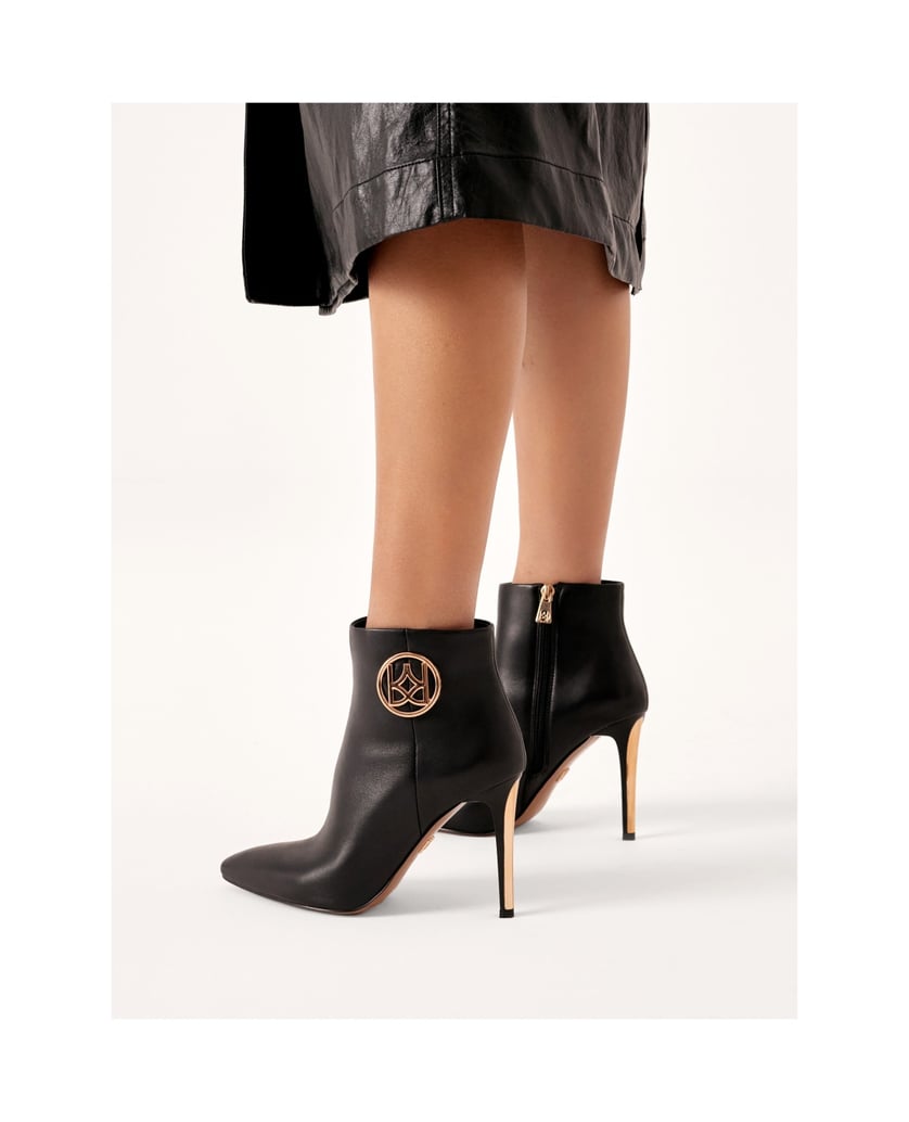 Kazar-Lederstiefel-mit-spitzen-Zehen-schwarz
