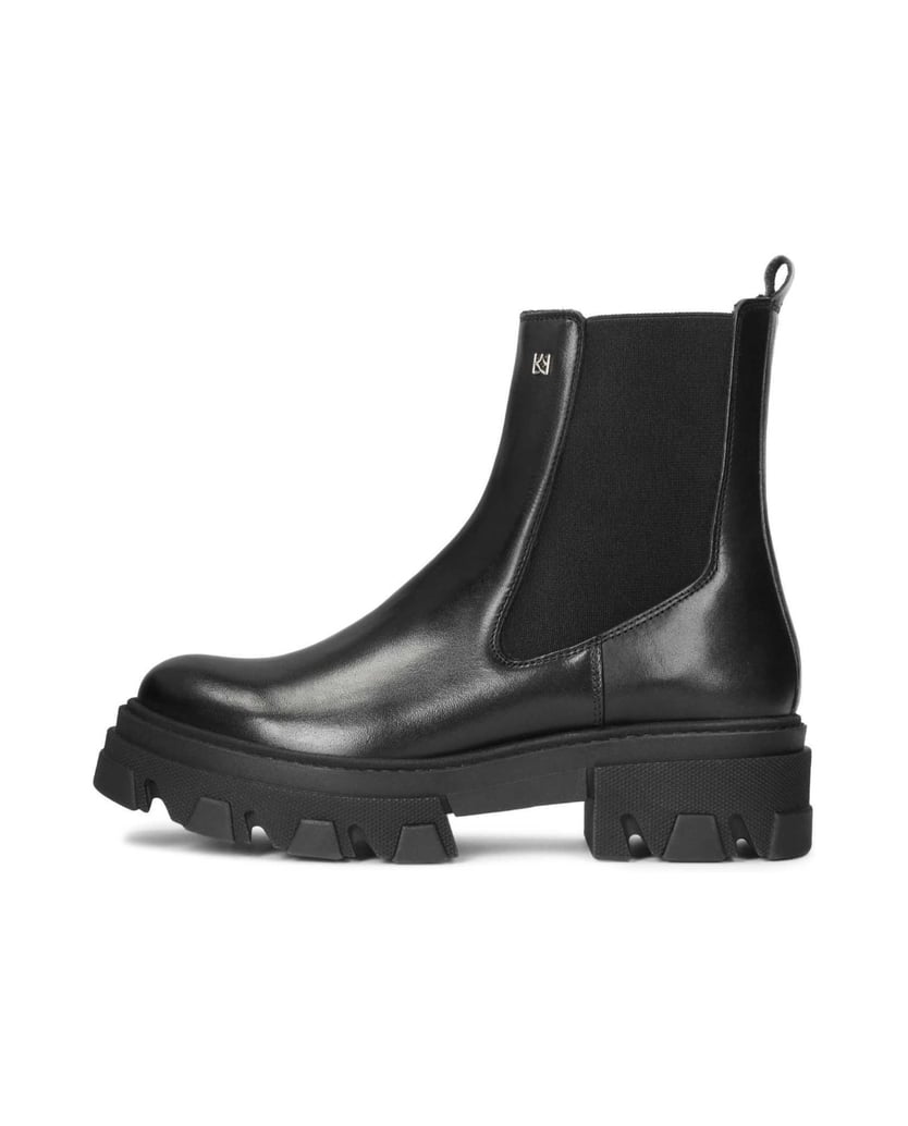 Kazar-Lederstiefel-mit-dicker-Sohle-und-elastischen-Einsätzen-schwarz