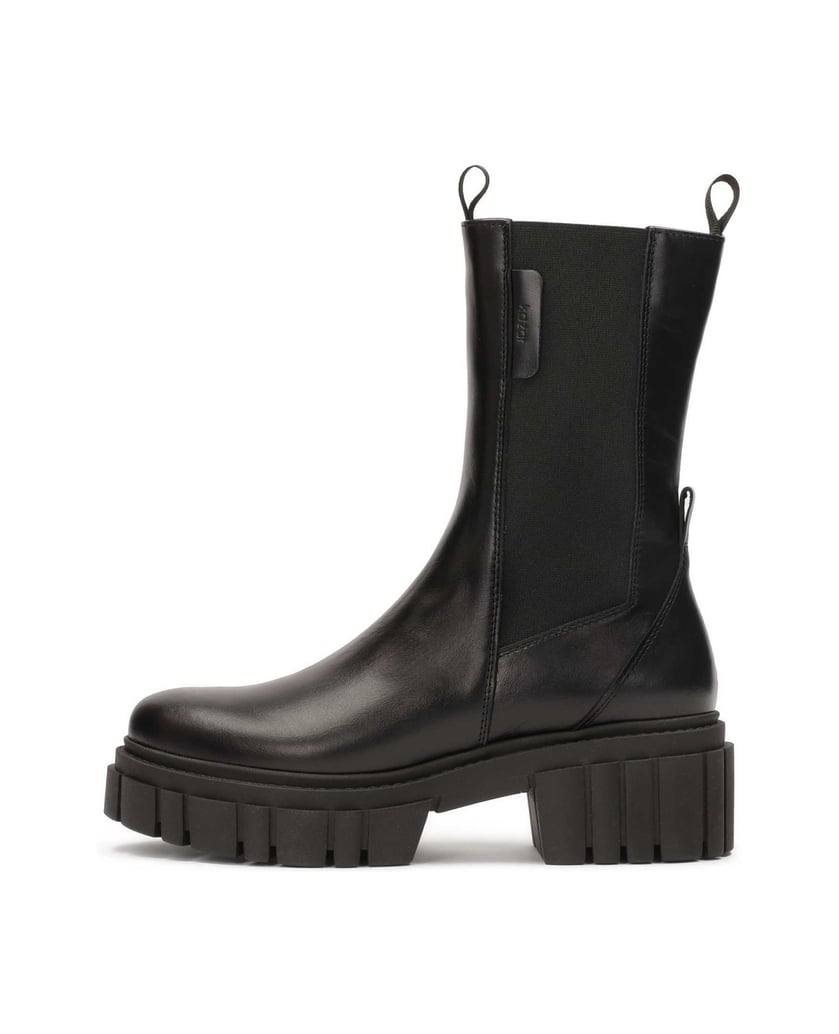 Kazar-Schwarze-Schlupfstiefel-von-Chealse-mit-Dreiblattsohle-schwarz
