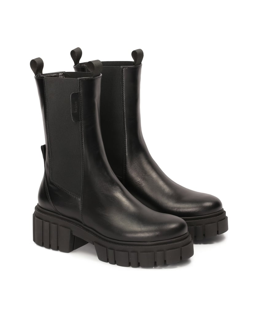 Kazar-Schwarze-Schlupfstiefel-von-Chealse-mit-Dreiblattsohle-schwarz